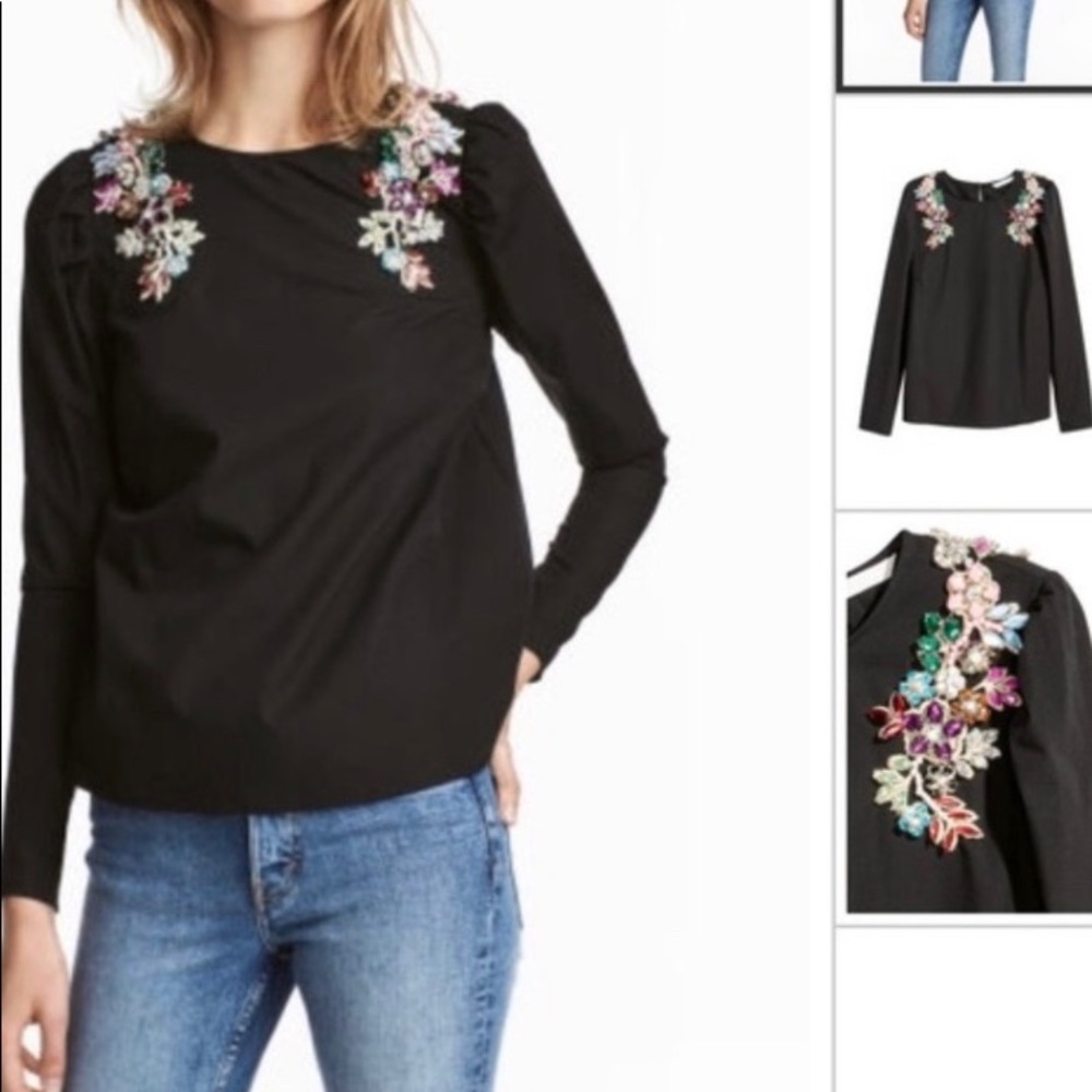 H&M size 8 jeweled cotton top